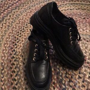 Schutz Derby black platform shoes